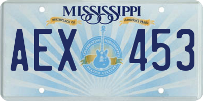 MS license plate AEX453