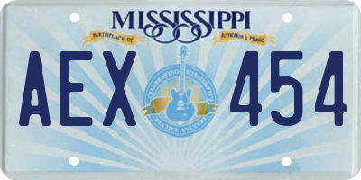 MS license plate AEX454