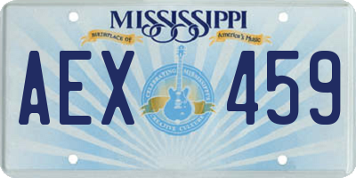 MS license plate AEX459
