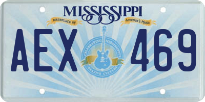 MS license plate AEX469