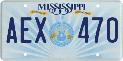 MS license plate AEX470