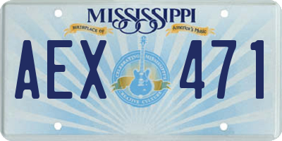 MS license plate AEX471