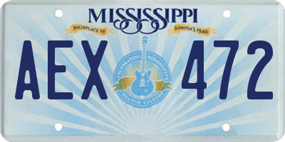 MS license plate AEX472
