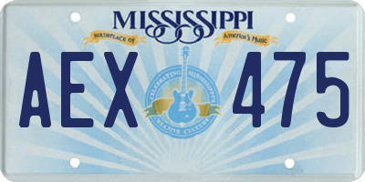 MS license plate AEX475