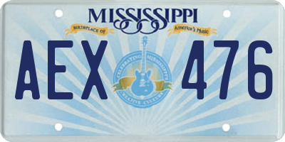 MS license plate AEX476