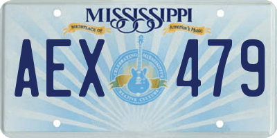 MS license plate AEX479