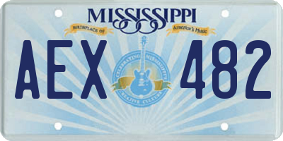 MS license plate AEX482