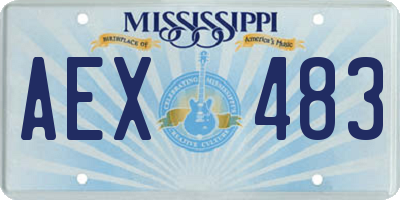 MS license plate AEX483