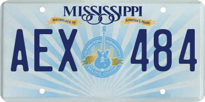 MS license plate AEX484