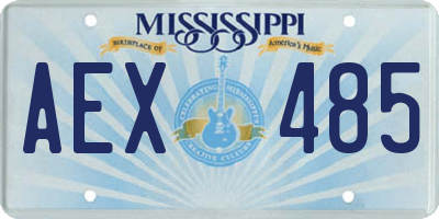 MS license plate AEX485