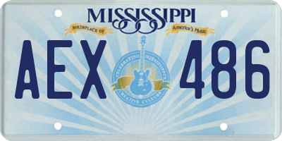 MS license plate AEX486
