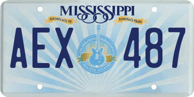 MS license plate AEX487
