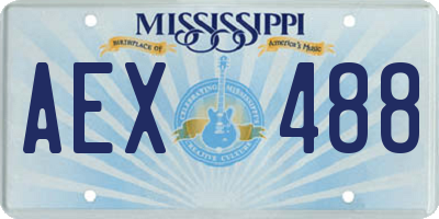 MS license plate AEX488