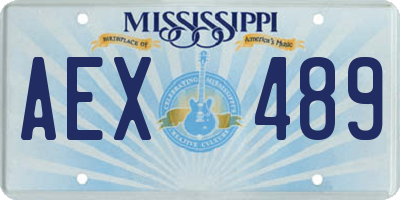 MS license plate AEX489
