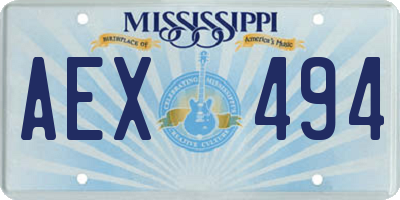 MS license plate AEX494
