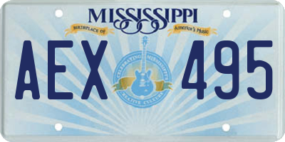 MS license plate AEX495