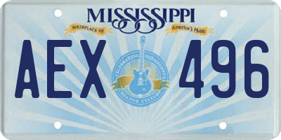 MS license plate AEX496