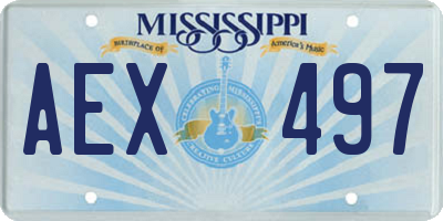 MS license plate AEX497