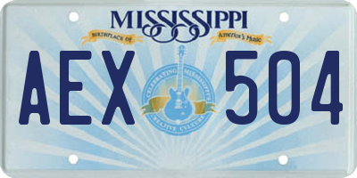MS license plate AEX504