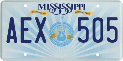 MS license plate AEX505