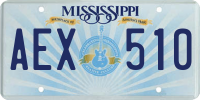 MS license plate AEX510