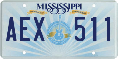 MS license plate AEX511