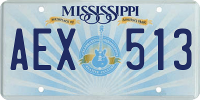 MS license plate AEX513