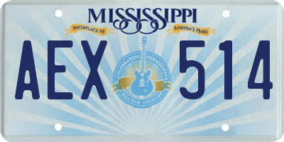 MS license plate AEX514