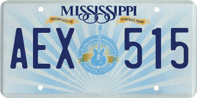 MS license plate AEX515