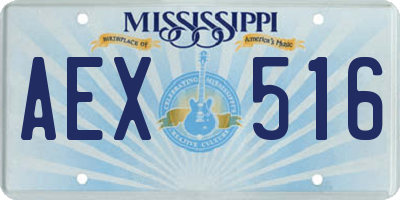 MS license plate AEX516