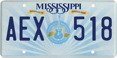 MS license plate AEX518