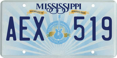 MS license plate AEX519