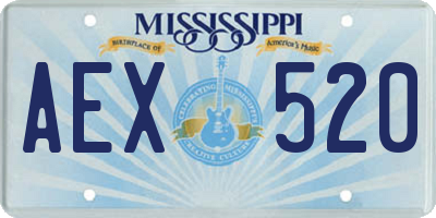 MS license plate AEX520