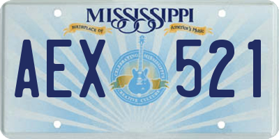 MS license plate AEX521