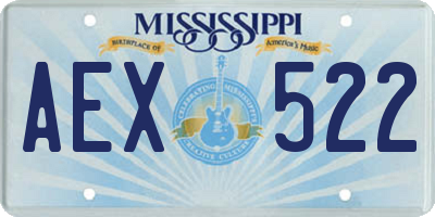 MS license plate AEX522