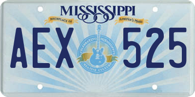 MS license plate AEX525