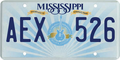 MS license plate AEX526