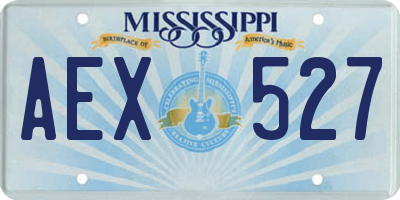 MS license plate AEX527