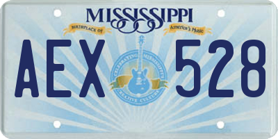 MS license plate AEX528