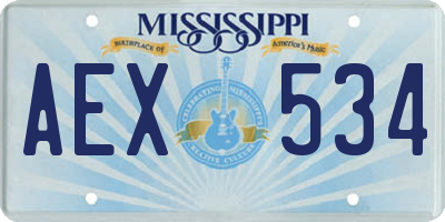 MS license plate AEX534