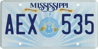 MS license plate AEX535