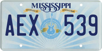 MS license plate AEX539