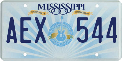 MS license plate AEX544