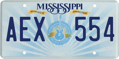 MS license plate AEX554