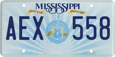 MS license plate AEX558