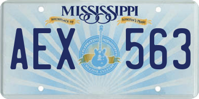 MS license plate AEX563