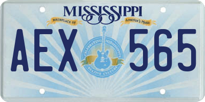 MS license plate AEX565