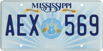 MS license plate AEX569