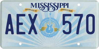 MS license plate AEX570