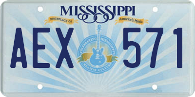 MS license plate AEX571